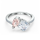swarovski attract soul ring  pink  rhodium plated