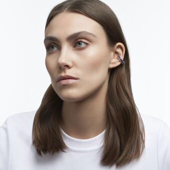 millenia ear cuff  octagon cut swarovski zirconia  purple  rhodium plated