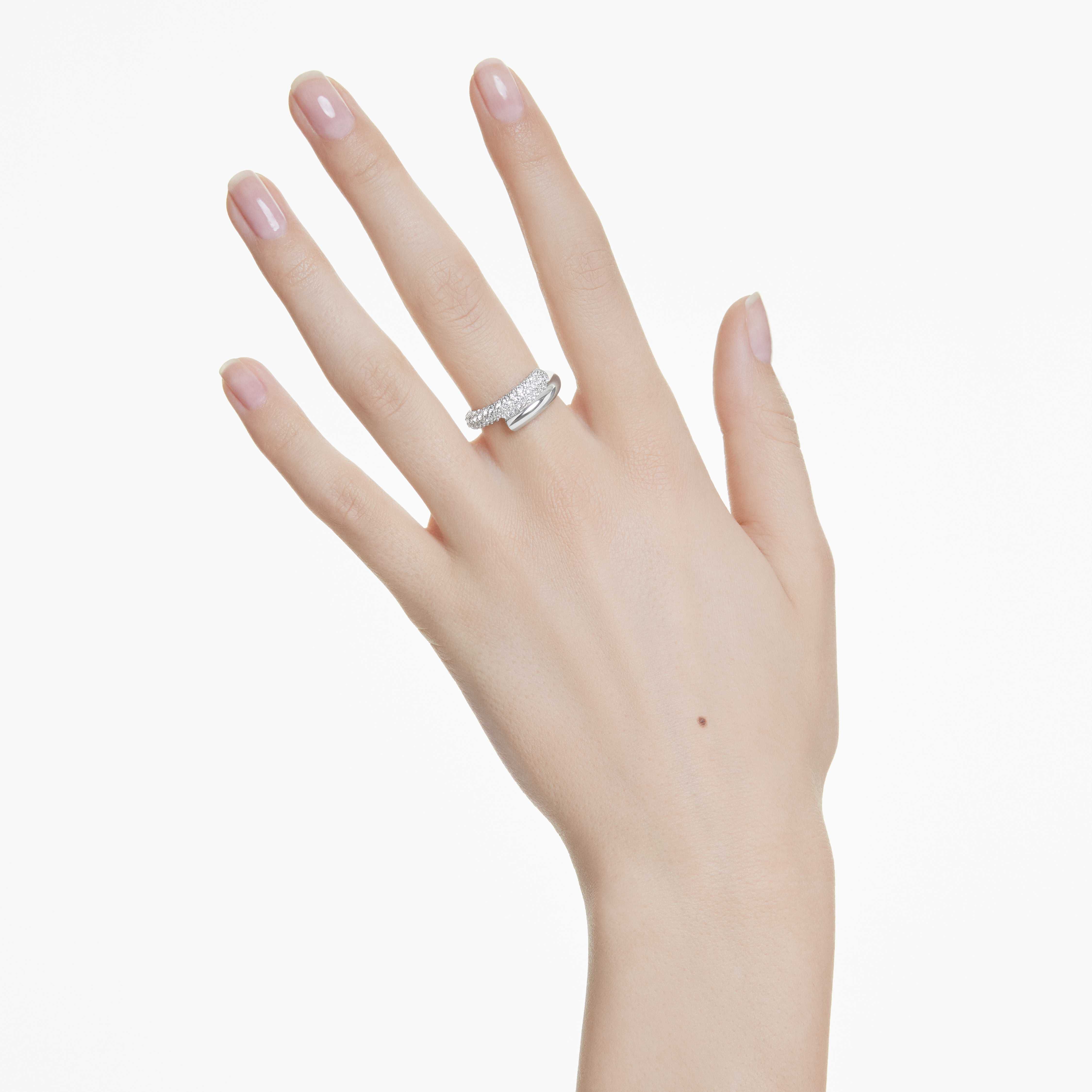 swarovski dextera ring  white  rhodium plated