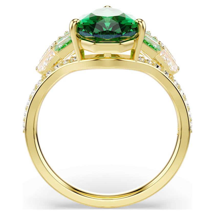 swarovski idyllia ring  mixed cuts  shell  green  gold tone plated