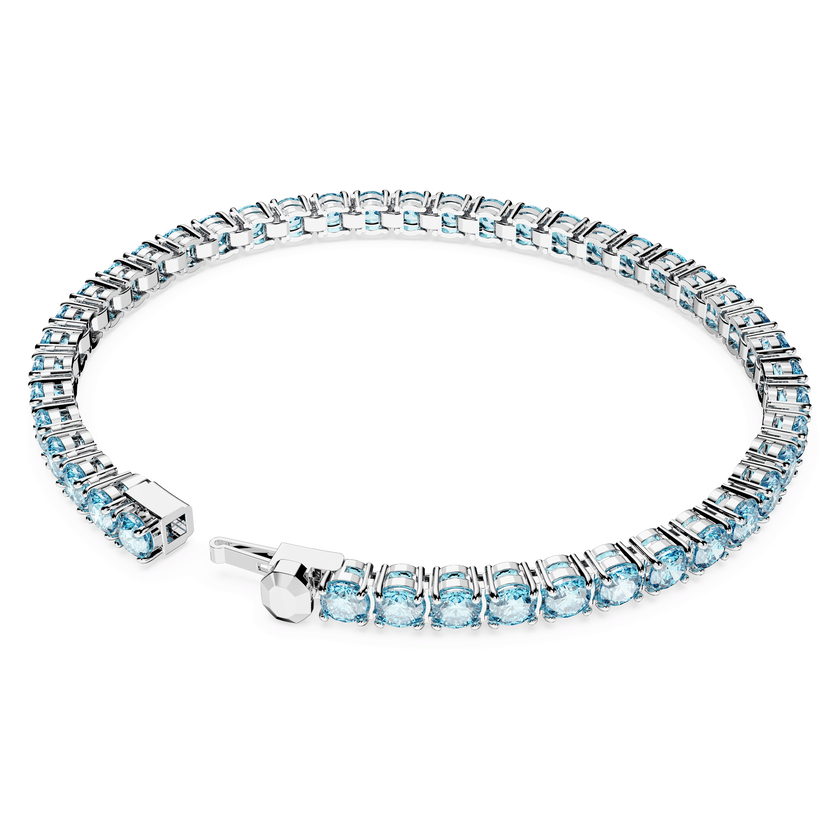 swarovski سوار matrix tennis، قطع مستدير، لون أزرق، طلاء روديوم