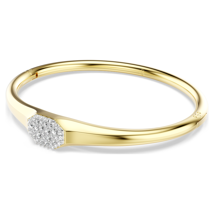 swarovski dextera bangle  round cut  white  gold tone plated