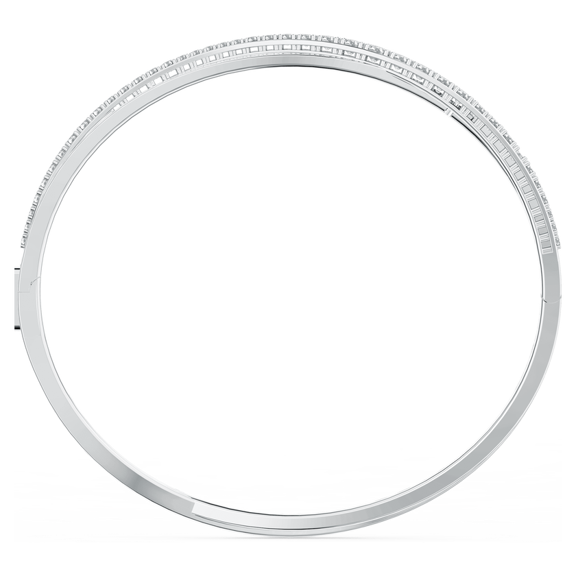 swarovski hyperbola bangle  white  rhodium plated