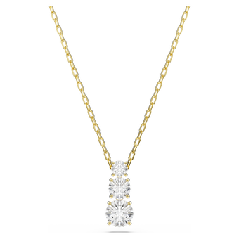 swarovski stilla attract pendant  round cut  white  gold tone plated