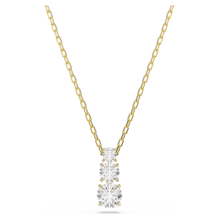swarovski stilla attract pendant  round cut  white  gold tone plated