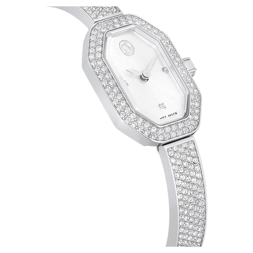 swarovski ساعة dextera، صناعة سويسرية، سوار معدني، لون فضي، ستانلس ستيل