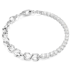 swarovski matrix bracelet  round cut  white  rhodium plated