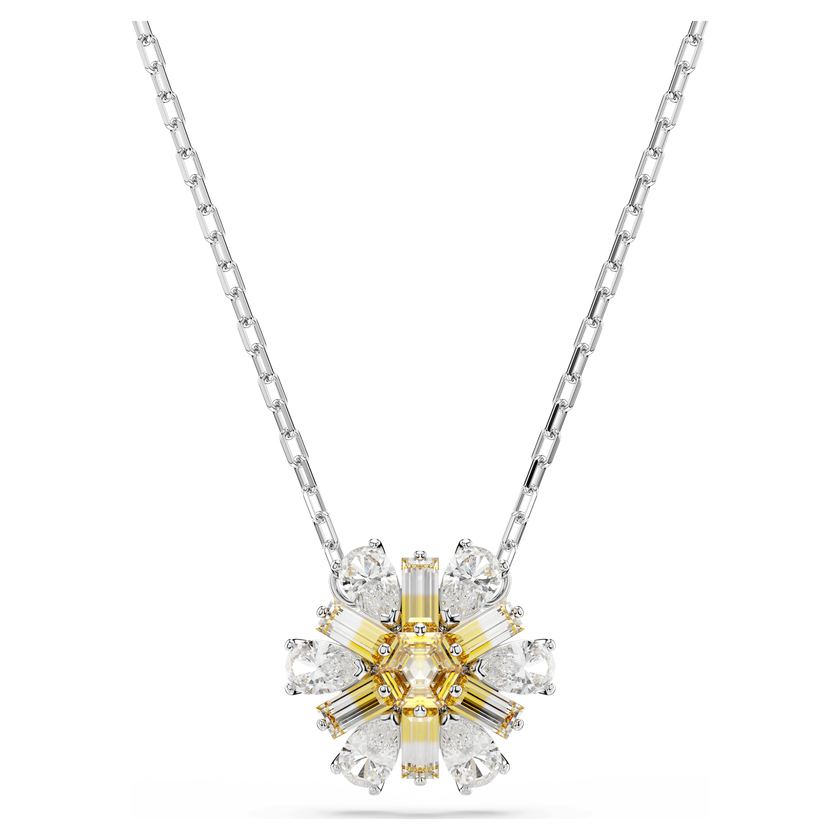 swarovski idyllia pendant  flower  yellow  rhodium plated