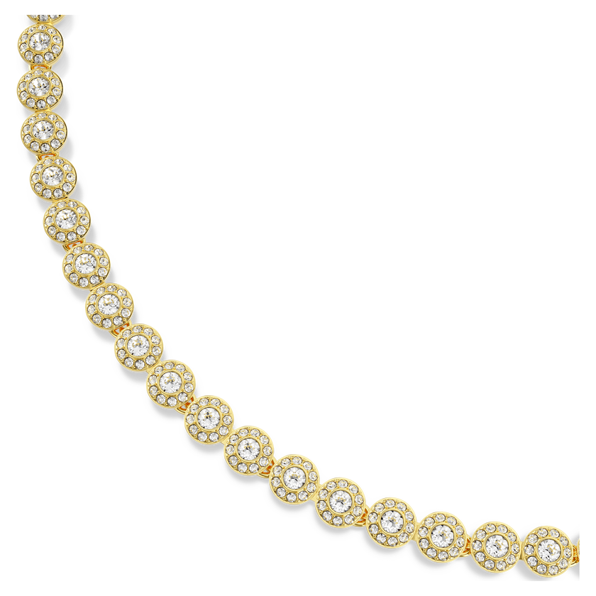 swarovski طقم una angelic، قطع مُستدير، لون أبيض، طلاء باللون الذهبي