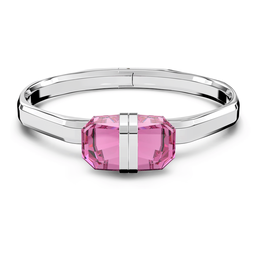 swarovski lucent bangle  magnetic  pink  stainless steel