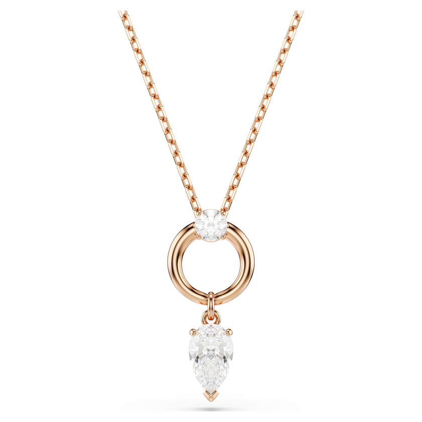 swarovski mesmera set  pear cut  round cut  white  rose gold tone plated