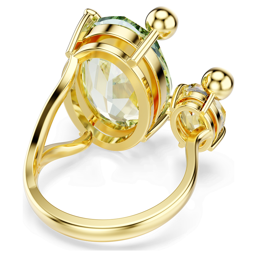 swarovski gema open ring  mixed cuts  multicolored  gold tone plated