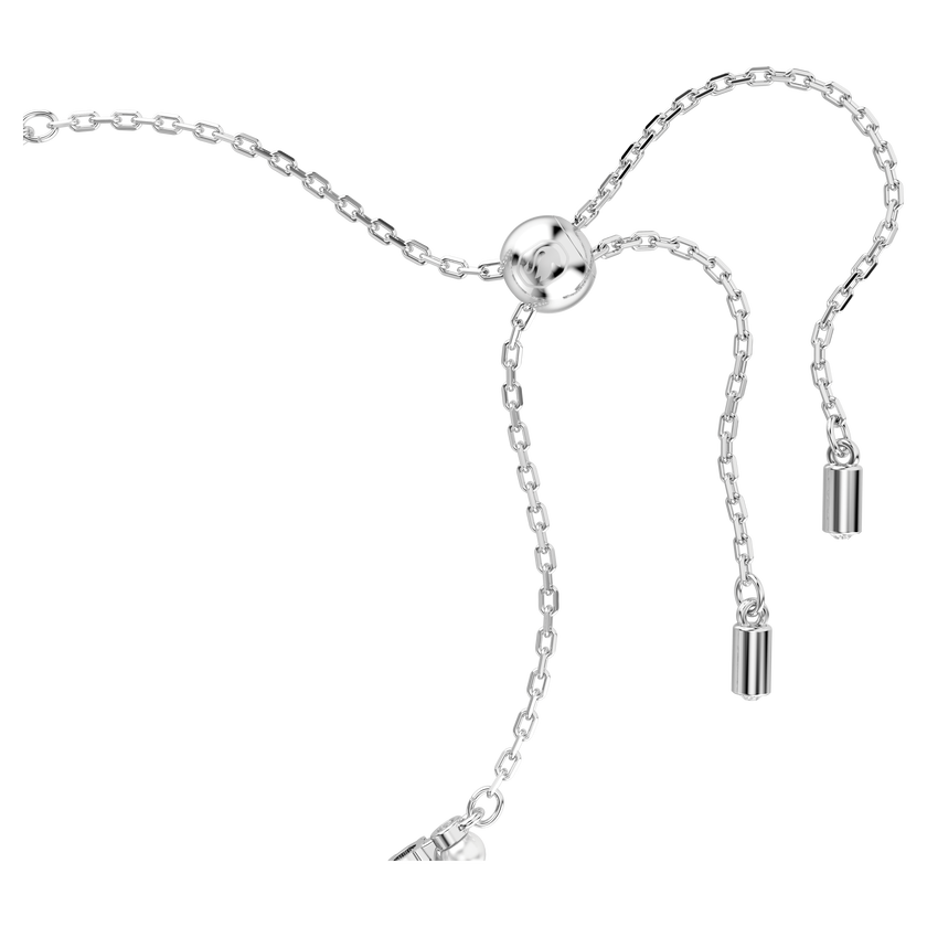 swarovski matrix bracelet  crystal pearl  round cut  white  rhodium plated