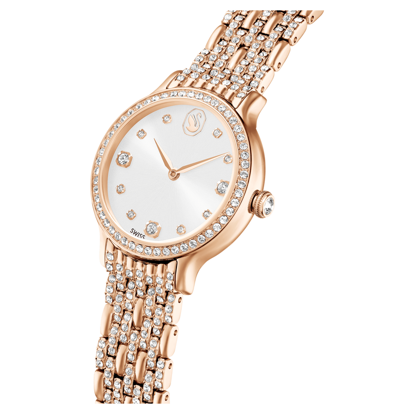 swarovski imber watch  swiss made  metal bracelet  rose gold tone  rose gold tone finish