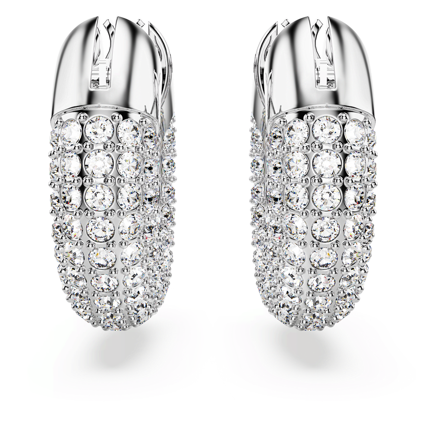 swarovski dextera hoop earrings  pav  crystal  rhodium plated