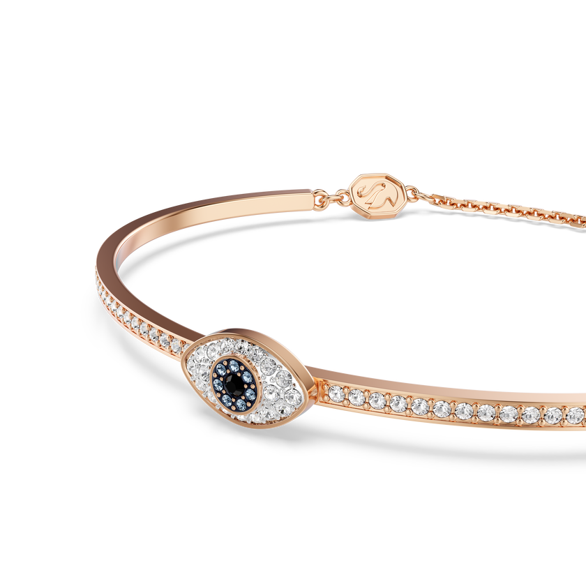 swarovski سوار symbolica، شكل عين، ألوان متعددة، طلاء باللون الذهبي الوردي