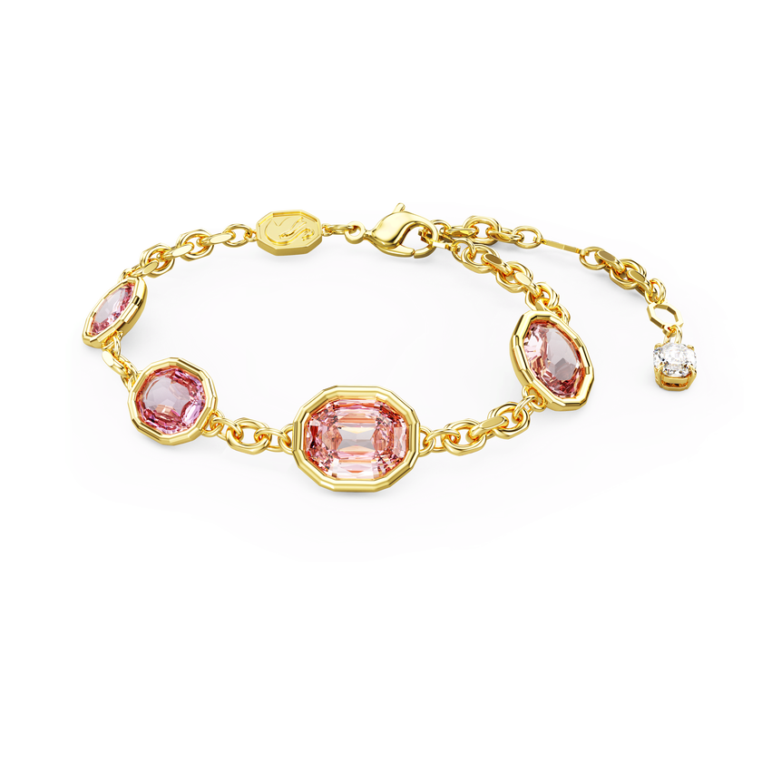 swarovski سوار imber قطع مُثَمَّن، لون وردي، طلاء بلون ذهبي