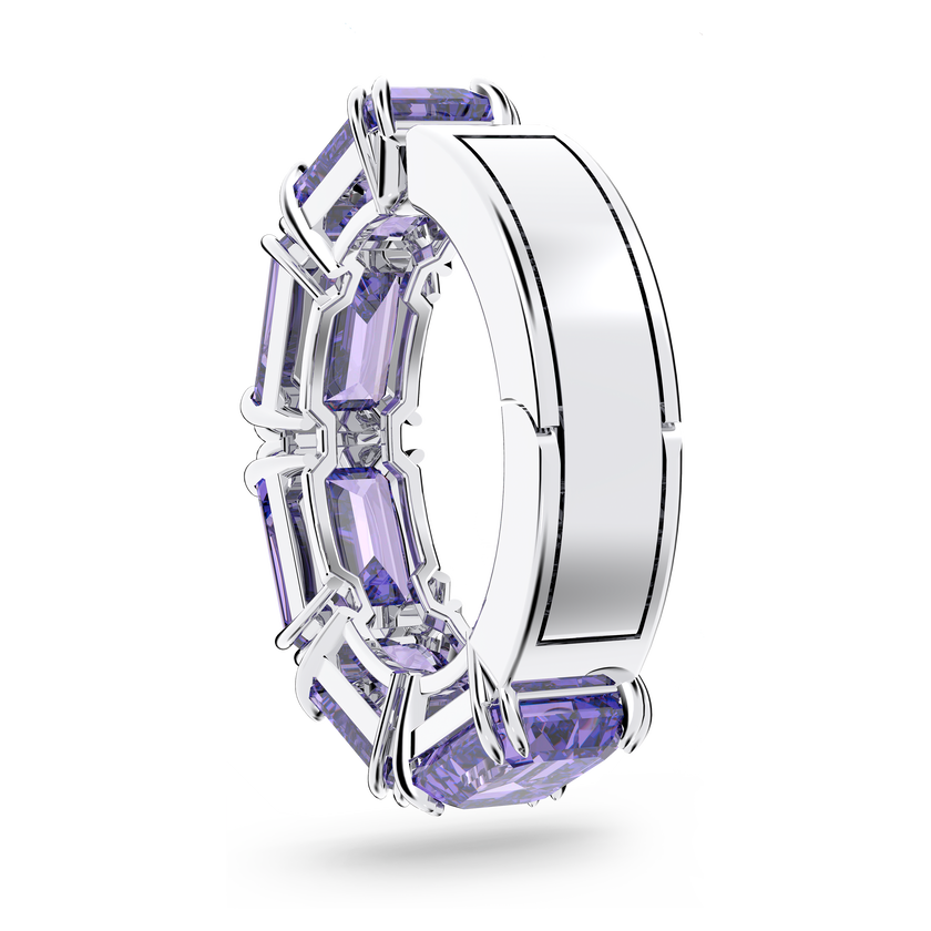 millenia ear cuff  octagon cut swarovski zirconia  purple  rhodium plated