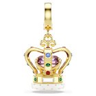 swarovski minions crown charm  mixed cuts  multicolored  18k gold finish