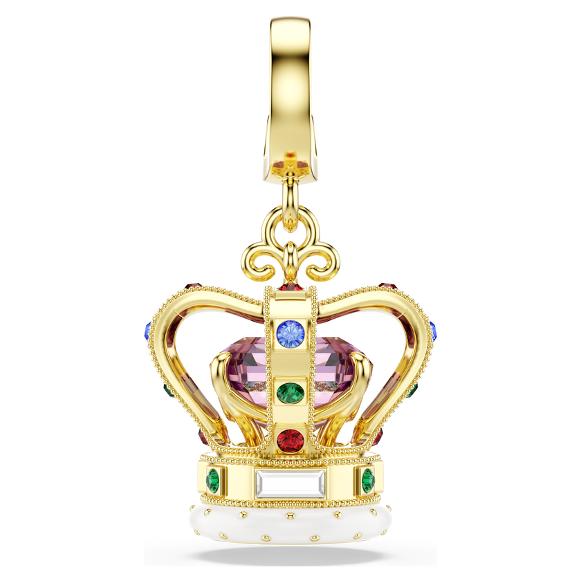 swarovski minions crown charm  mixed cuts  multicolored  18k gold finish