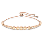 Emily bracelet, Mixed round cuts, Pink, Rose gold-tone plated