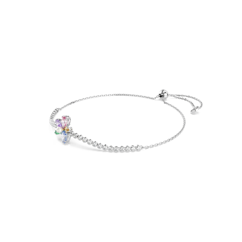 ariana grande x swarovski bracelet  mixed cuts  flower  multicolored  rhodium plated