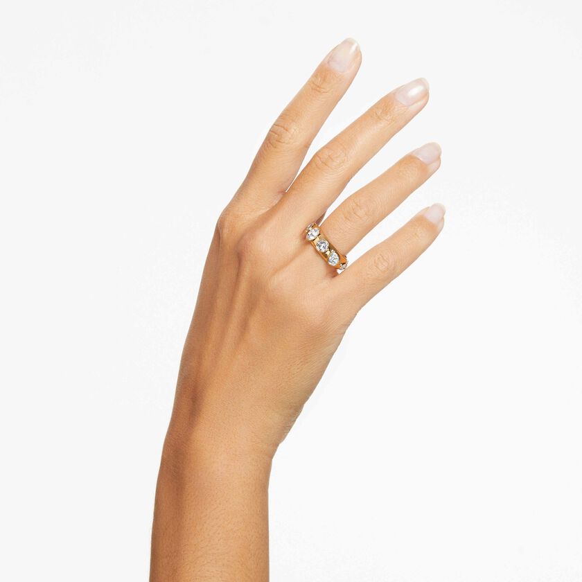 swarovski imber ring  mixed cuts  white  gold tone plated