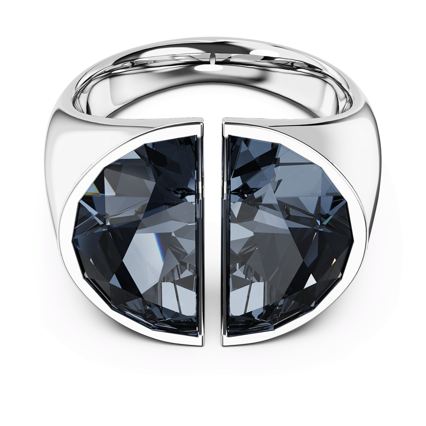 swarovski lucent cocktail ring  gray  rhodium plated