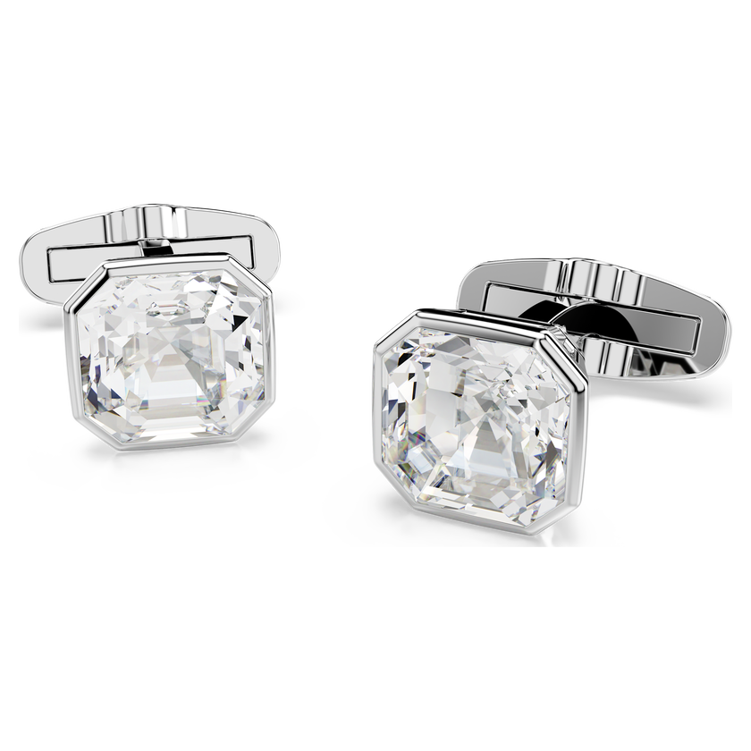 swarovski millenia cufflinks  octagon cut  white  rhodium plated
