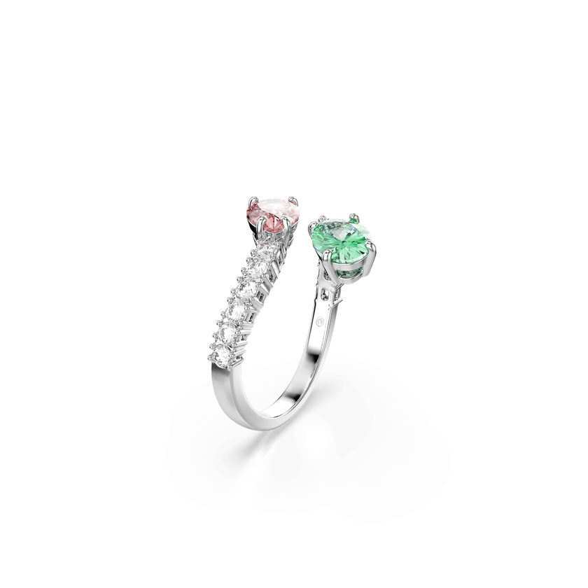 ariana grande x swarovski open ring  mixed cuts  multicolored  rhodium plated