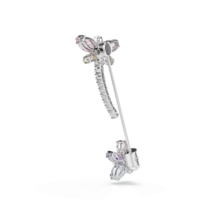 ariana grande x swarovski brooch  mixed cuts  dragonfly  multicolored  rhodium plated