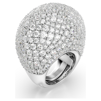 Sublima cocktail ring, Large, White, Rhodium plated swarovski sublima cocktail ring large white rhodium plated