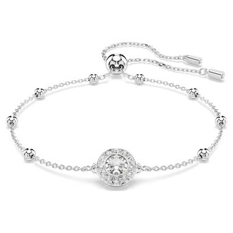 swarovski una angelic bracelet  round cut  white  rhodium plated