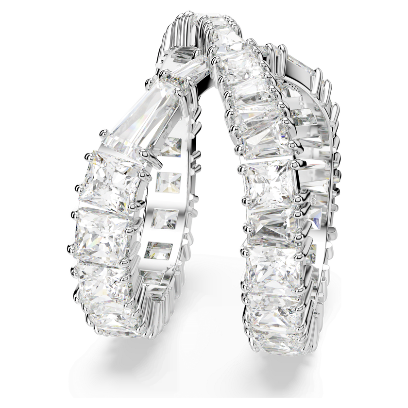 swarovski hyperbola ring  infinity  white  rhodium plated