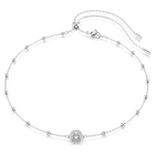 swarovski una angelic pendant  round cut  double sided motifs  white  rhodium plated