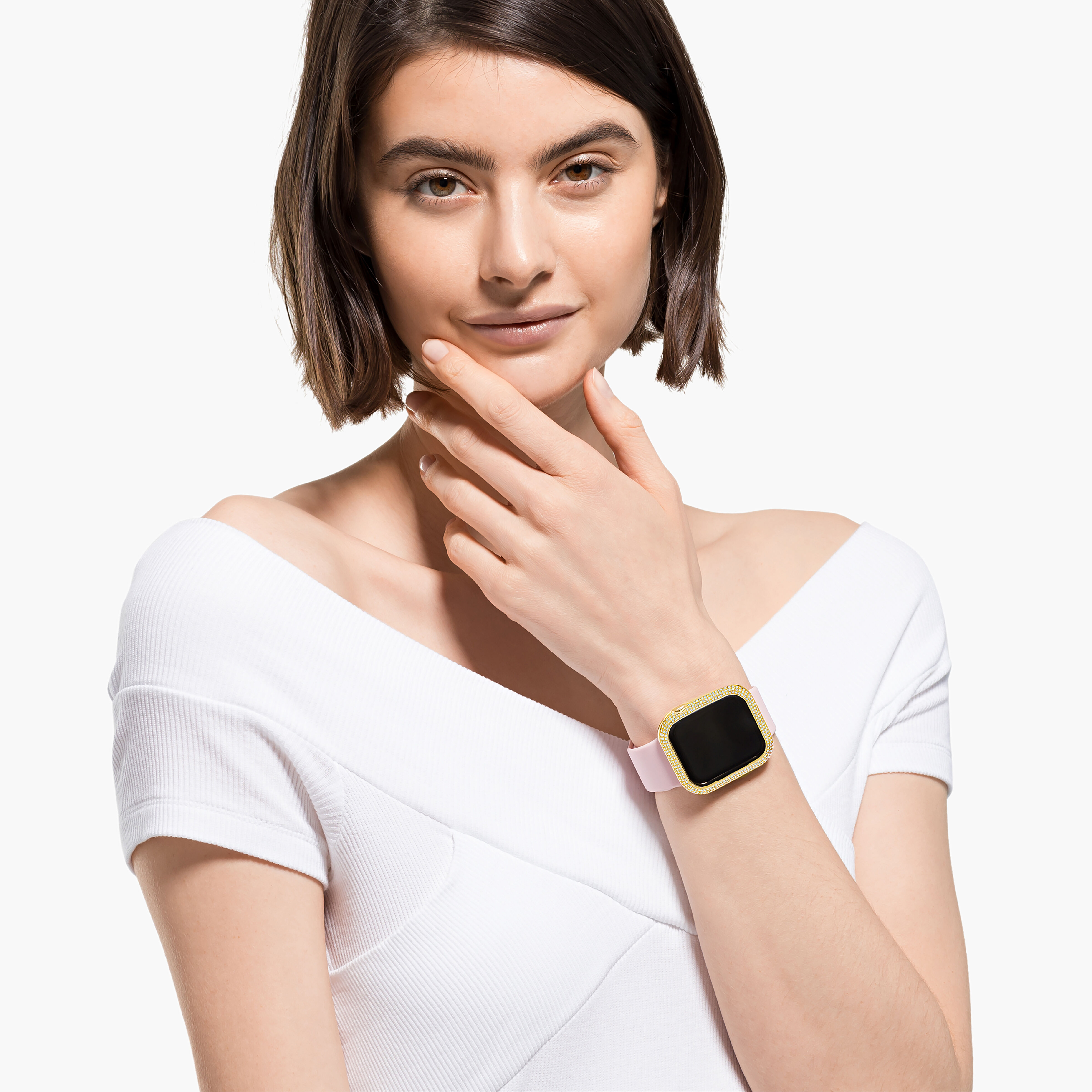 Buy Swarovski Sparkling case compatible with Apple Watch Gold tone