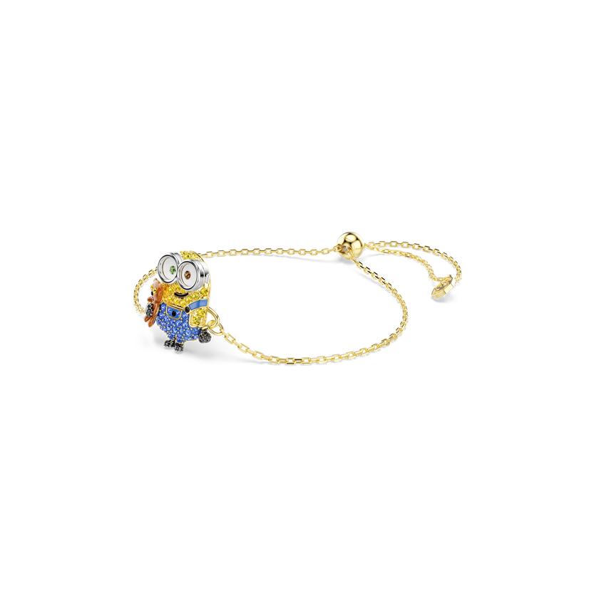 swarovski minions bob bracelet  pav   multicolored  18k gold finish