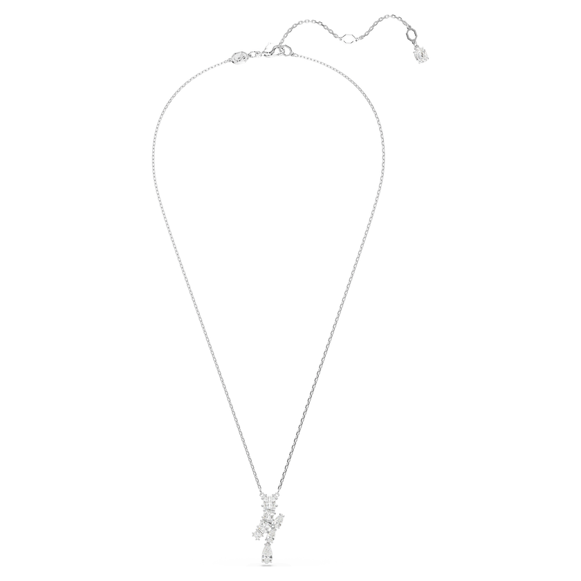swarovski matrix pendant  mixed cuts  white  rhodium plated