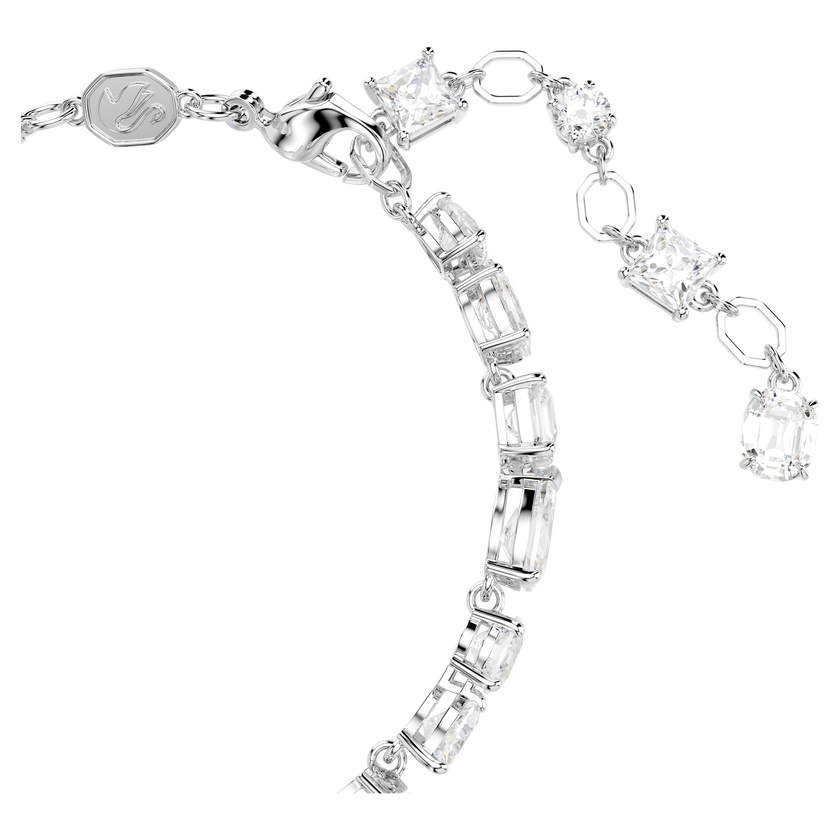 swarovski mesmera bracelet  mixed cuts  white  rhodium plated