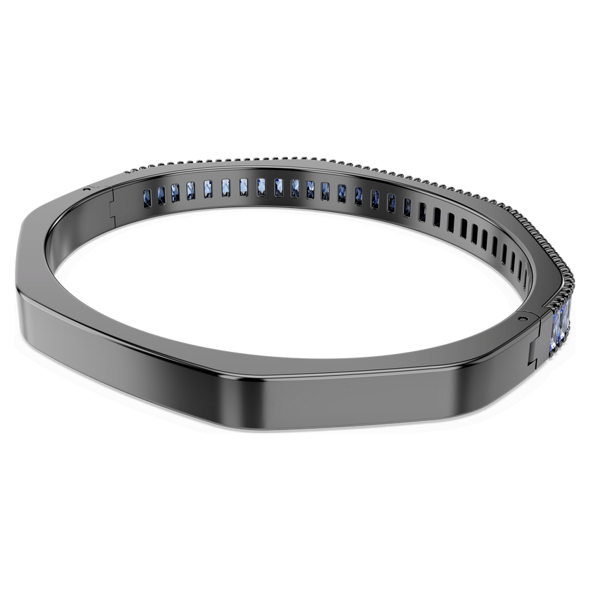 swarovski matrix bangle  baguette cut  blue  ruthenium plated