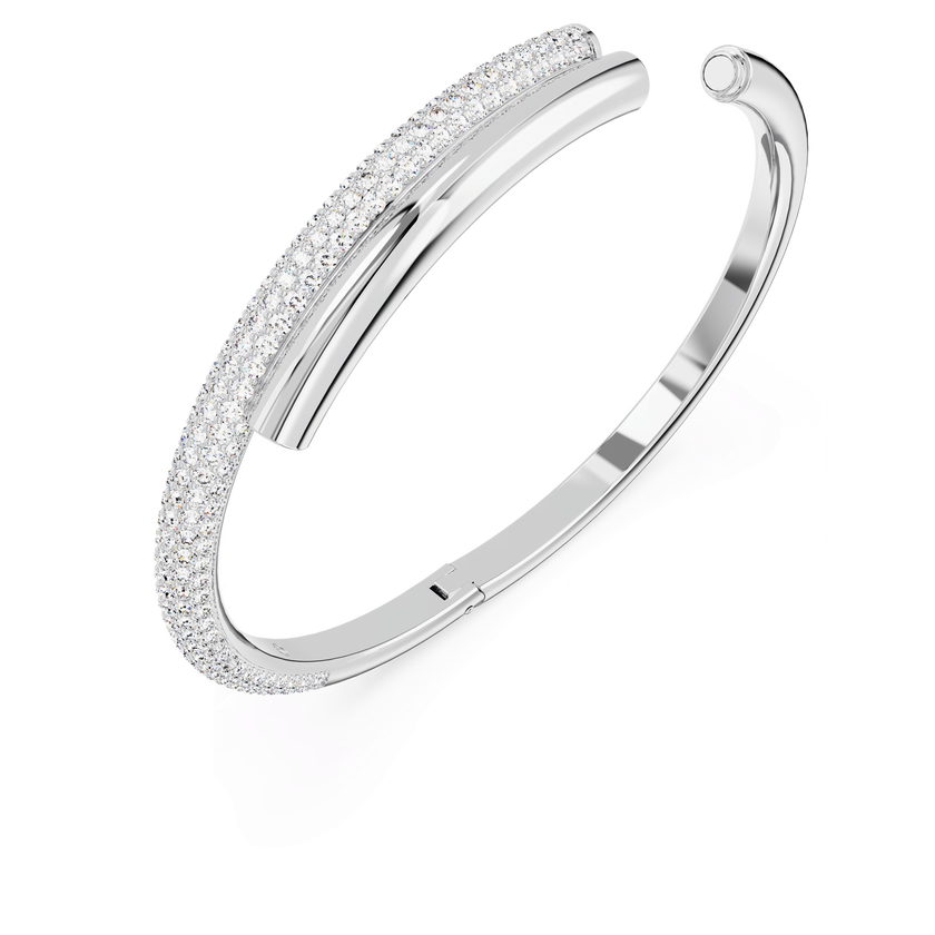 swarovski dextera bangle  white  rhodium plated