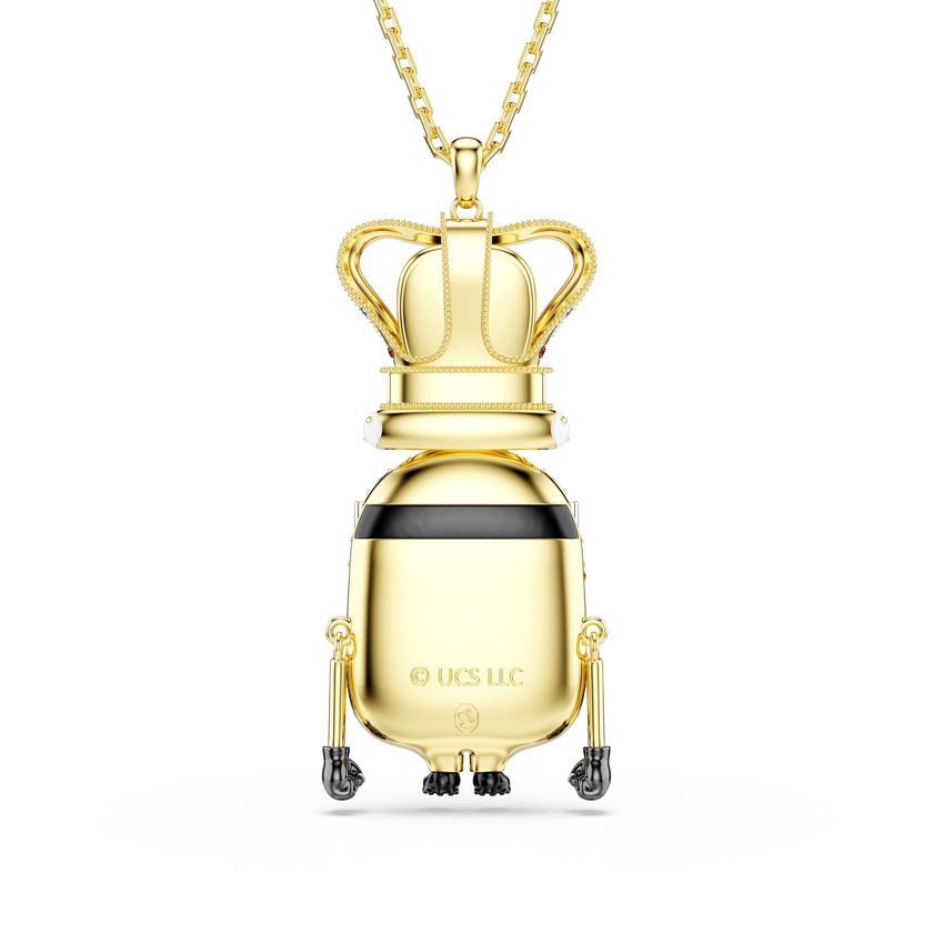swarovski قلادة minions كينج بوب، ترصيع بافيه، ألوان متعددة، لمسة نهائية من الذهب عيار 18 قيراط