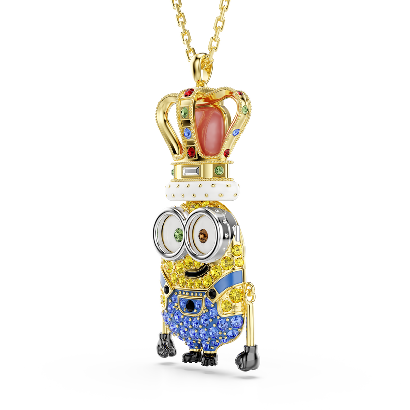 swarovski قلادة minions كينج بوب، ترصيع بافيه، ألوان متعددة، لمسة نهائية من الذهب عيار 18 قيراط