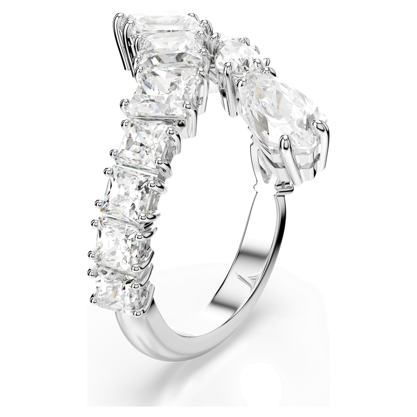 swarovski matrix ring  mixed cuts  white  rhodium plated