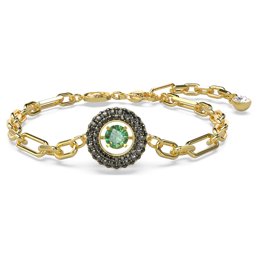swarovski sparkling dance bracelet  green  gold tone plated