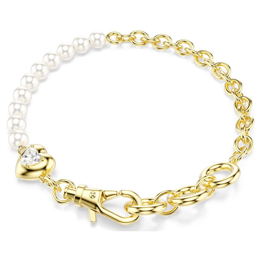 swarovski idyllia bracelet  crystal pearl  white  18k gold finish