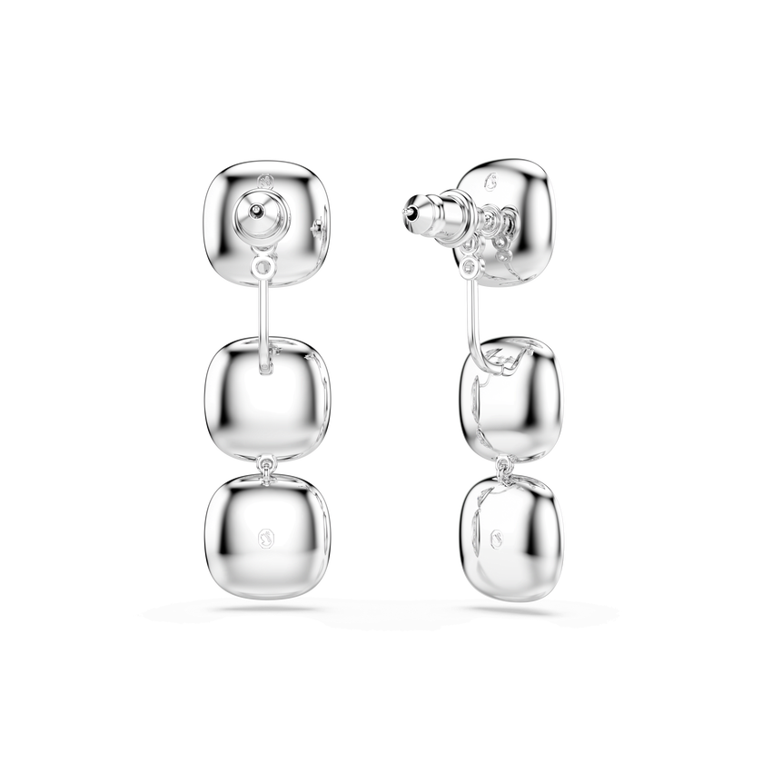 swarovski una angelic earrings  cushion cut  white  rhodium plated