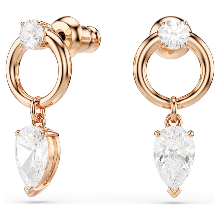 swarovski mesmera set  pear cut  round cut  white  rose gold tone plated