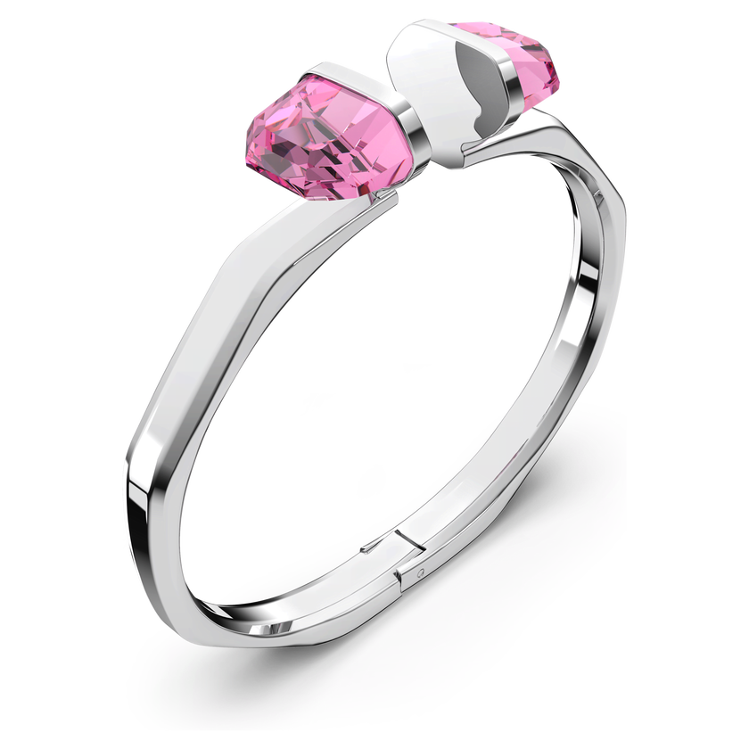 swarovski lucent bangle  magnetic  pink  stainless steel