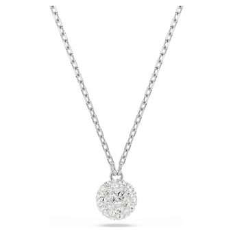 swarovski dextera pendant  round cut  sphere  white  rhodium plated